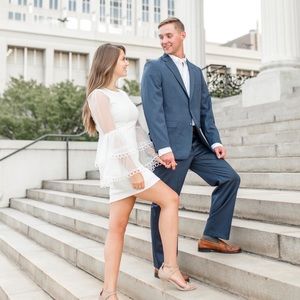 White dress with beautiful sleeves